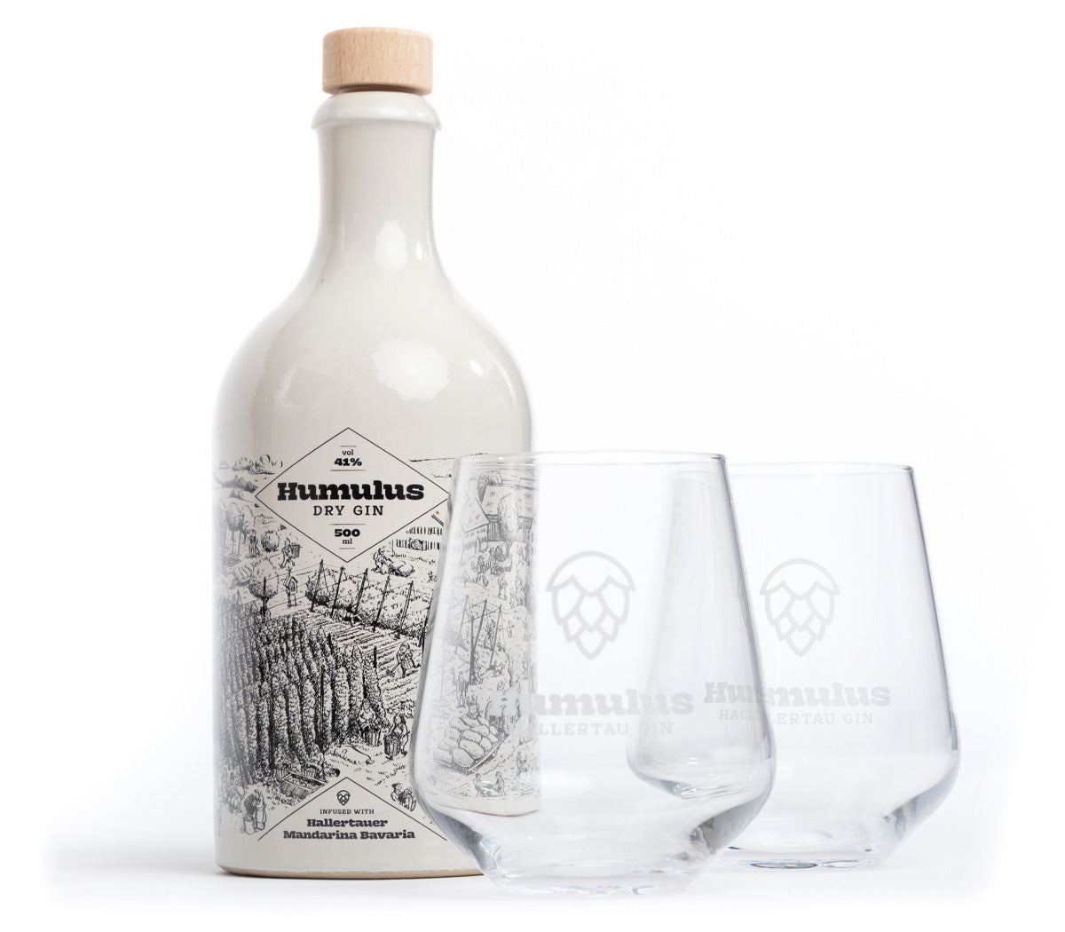 HUMULUS Dry Gin - Gin & Gläser Geschenk-Set