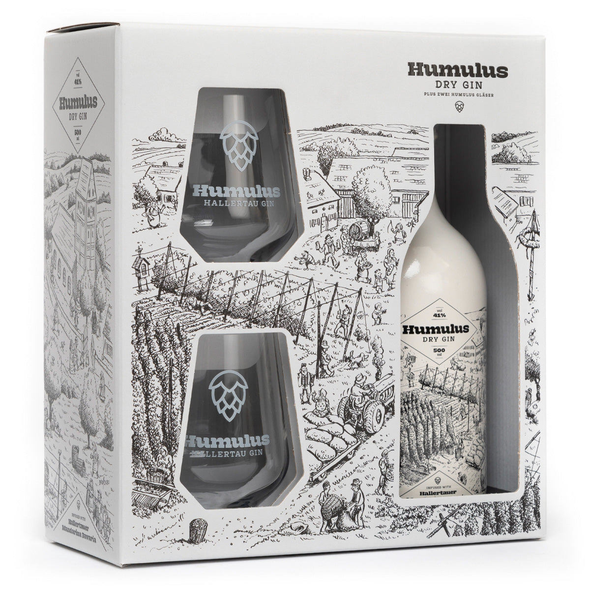 HUMULUS Dry Gin - Gin & Gläser Geschenk-Set